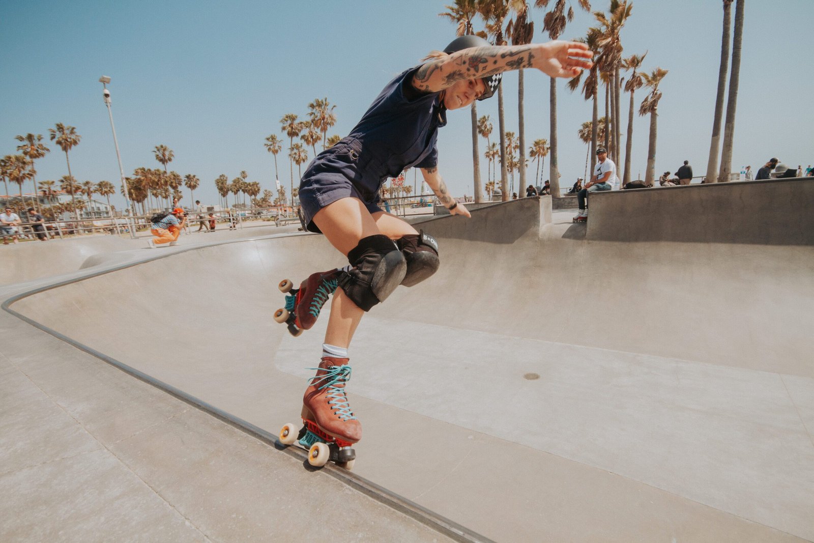ollerblader enjoying the view of an iconic landmark during a global skating adventure.