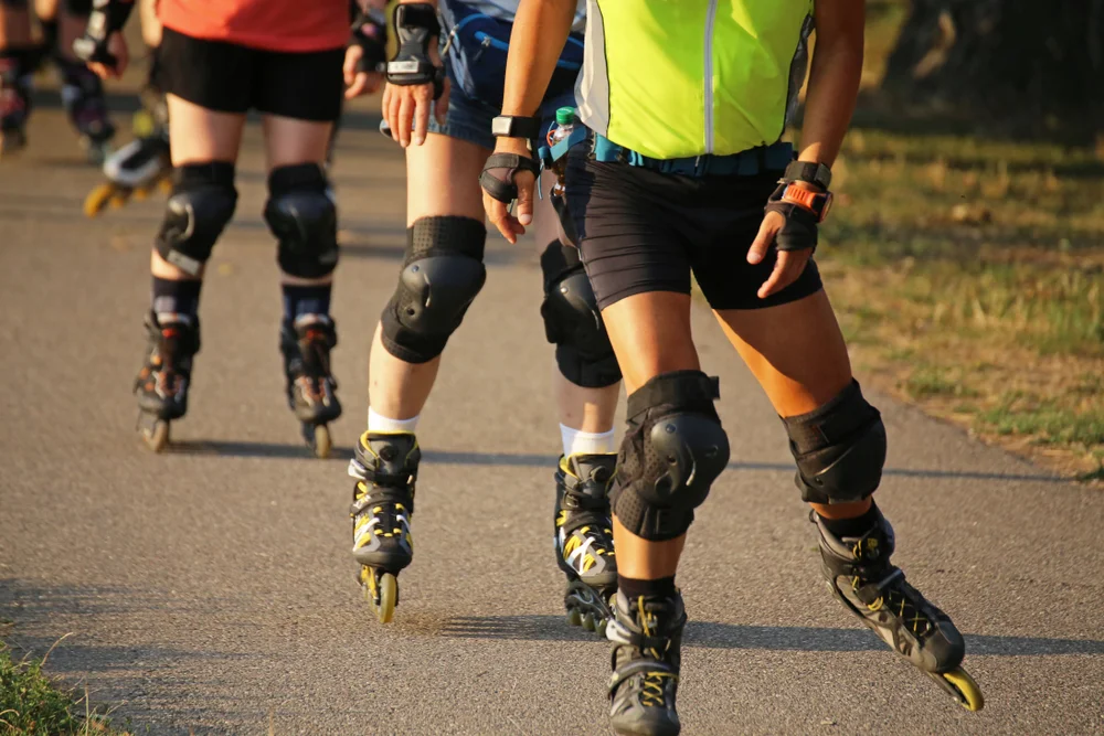 inline skating on a sunny day, showcasing an eco-friendly mode of transportation for a healthy lifestyle
